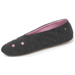 Heather Grey Ballet Flat with Leather Sole - Isotoner