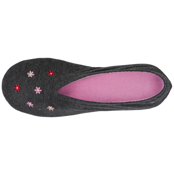 Heather Grey Ballet Flat with Leather Sole - Isotoner