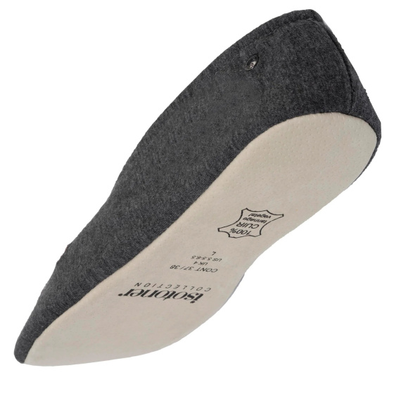 Ballerine Gris Chiné Semelle Cuir - Isotoner Ballerine Gris Chiné Semelle Cuir - Isotoner