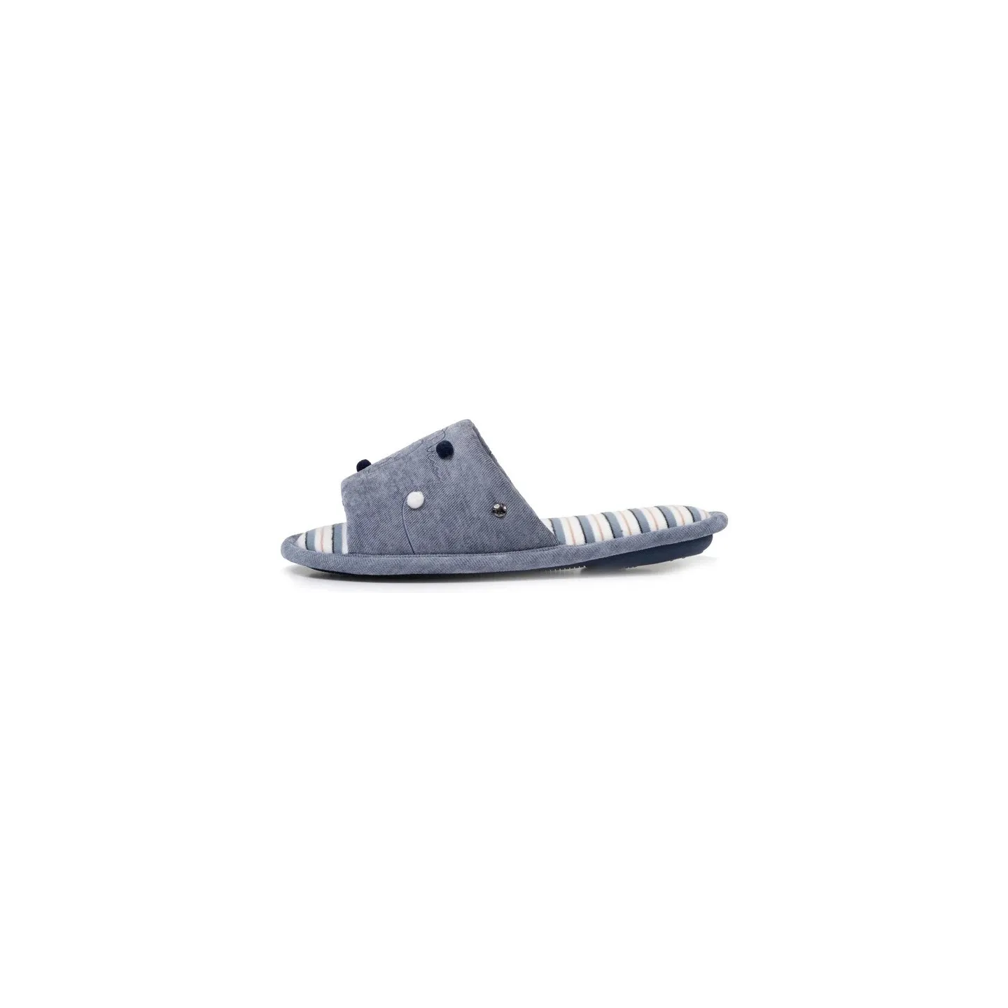 Fancy Cat Slippers Sandals Blue Denim - Isotoner