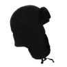 Leather & Sheepskin Traclet Ushanka Black Reference: 614 | Traclet Hat Shop