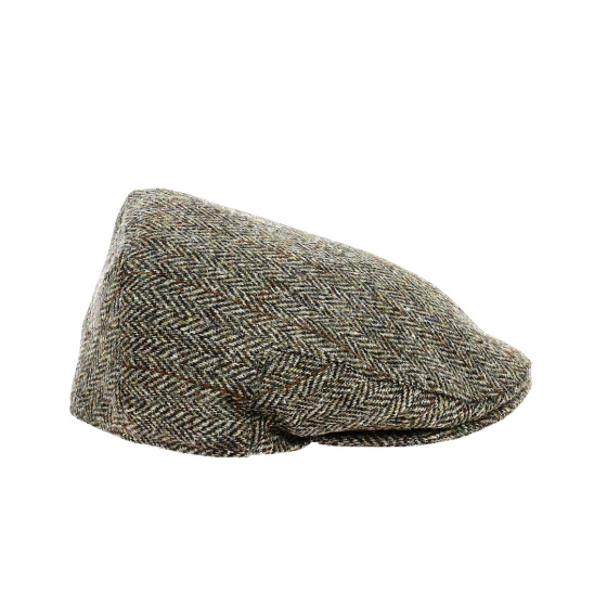 Brown BALMORAL HARRIS Tweed Flat Cap - Christys'London