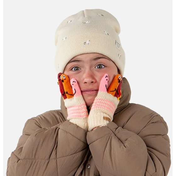 Children's Gloves With Pink Puppet Faces - Barts