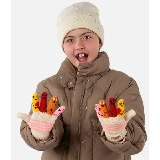 Children's Gloves With Pink Puppet Faces - Barts
