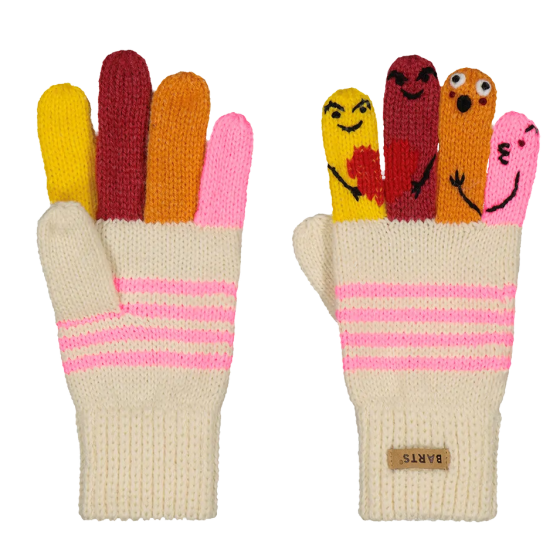 Children's Gloves With Pink Puppet Faces - Barts