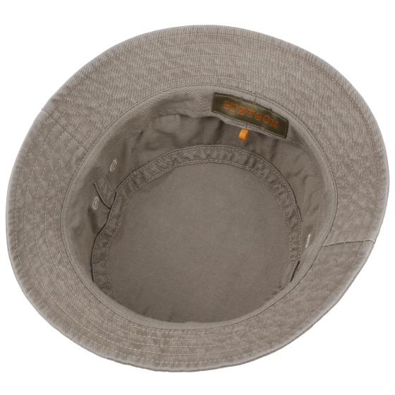 Grey Cotton Twill Bucket Hat UPF40+ - Stetson