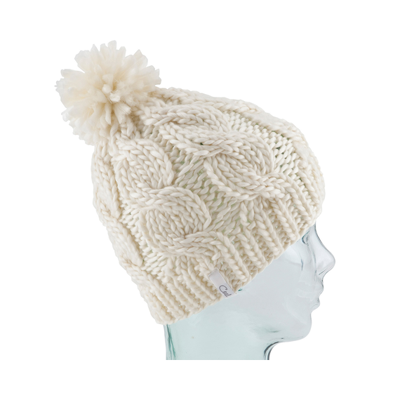 The Rosa Cream Beanie - Coal