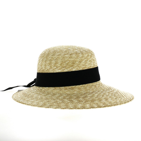 Hepburn Natural Straw Wide Brim Hat - Traclet