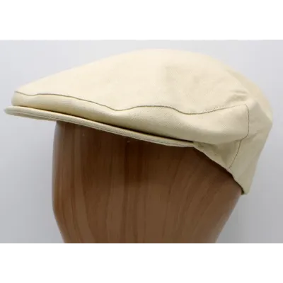 Casquette Plate Sander Beige Lin & Coton - Traclet