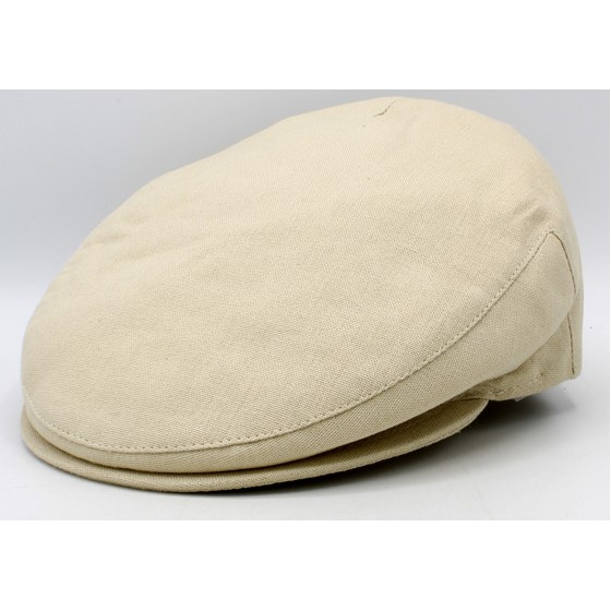 Casquette Plate Sander Beige Lin & Coton - Traclet