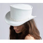 White Leather Top Hat - American Hat