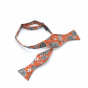 Fire Dahlia Orange Floral Bow Tie - Le Coq En Pap