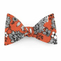 Fire Dahlia Orange Floral Bow Tie - Le Coq En Pap