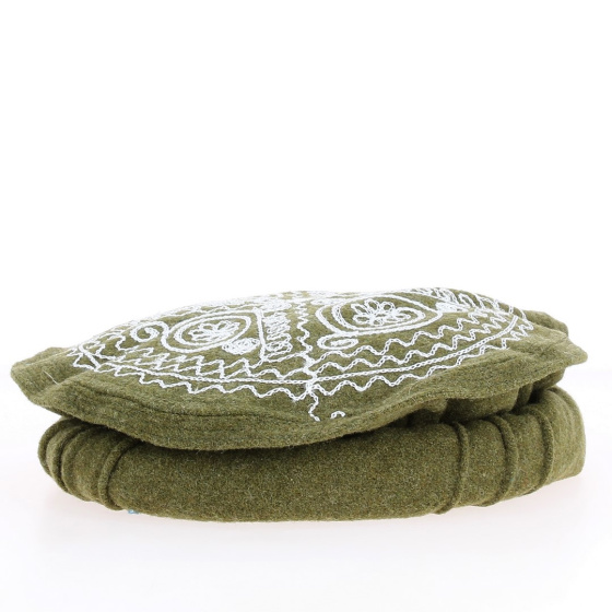 Embroidered khaki Pakol