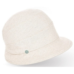 Rosita Linen Beige Cloche Hat - Traclet