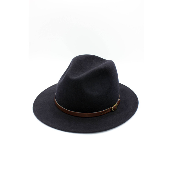 Chapeau Fedora en laine classique avec ceinture