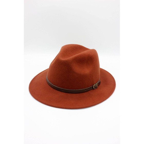 Chapeau Fedora en laine classique avec ceinture