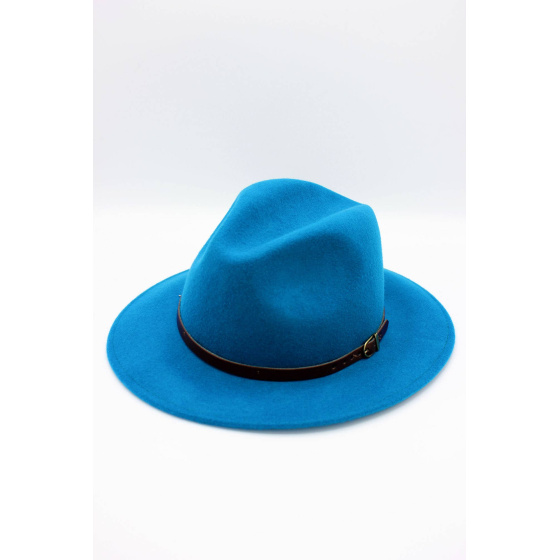 Chapeau Fedora en laine classique avec ceinture
