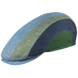 Blue Linen Detroit Flat Cap UPF50+ - Göttmann