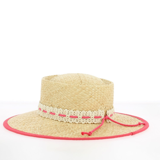 Cesena Straw Wide Brim Hat with Border - Traclet
