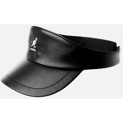 Black Faux Leather Visor Cap - Kangol Reference: 21706 | Chapellerie Traclet