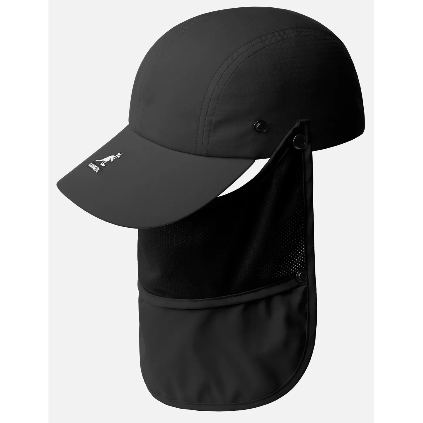 Casquette Baseball À Masque & Cache-Nuque Noire - Kangol  Reference : 21710| Chapellerie Traclet