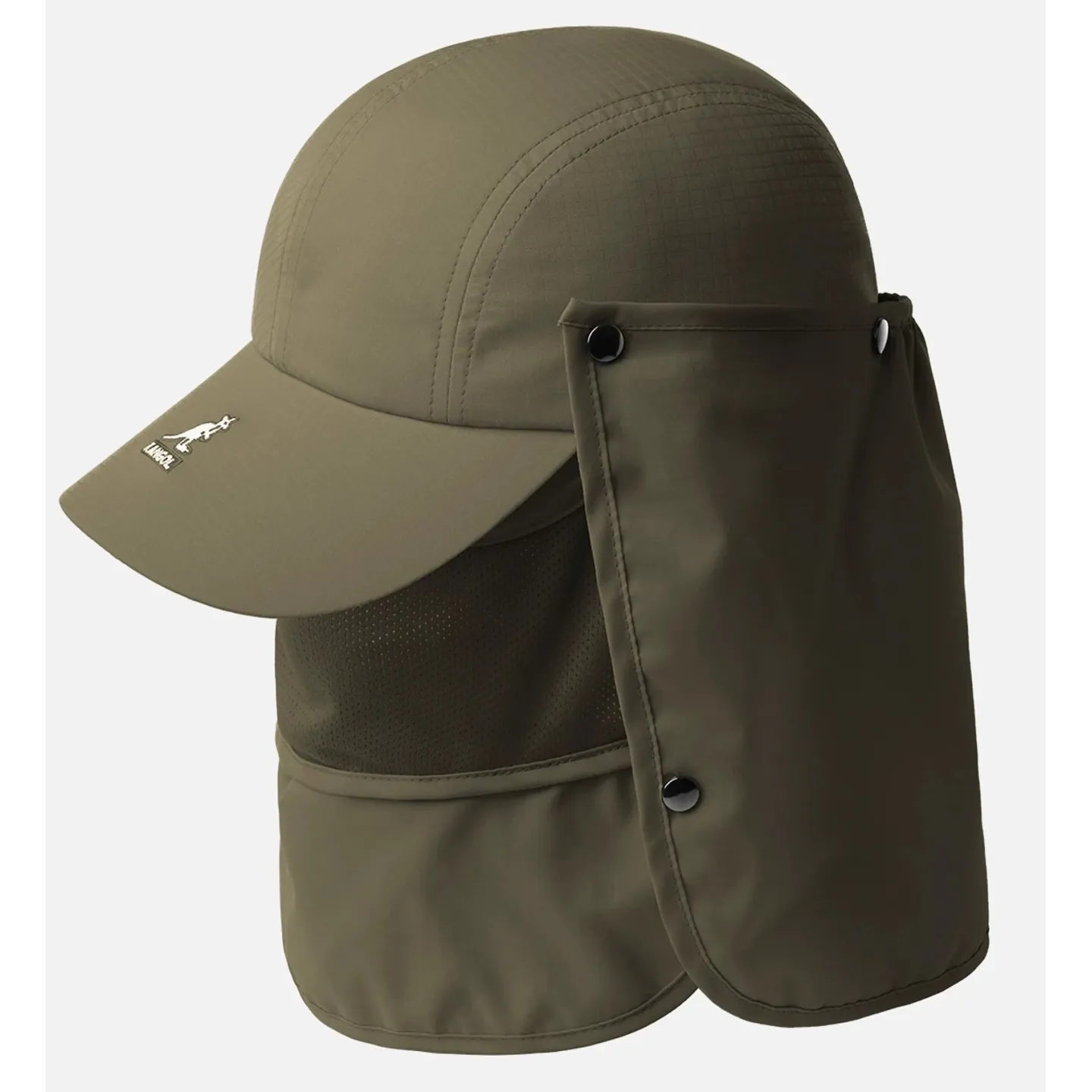 Casquette Baseball À Masque & Cache-Nuque Olive - Kangol