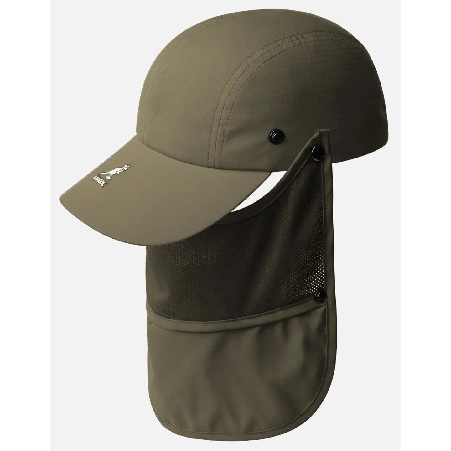 Casquette Baseball À Masque & Cache-Nuque Olive-  Kangol  Reference : 21711| Chapellerie Traclet