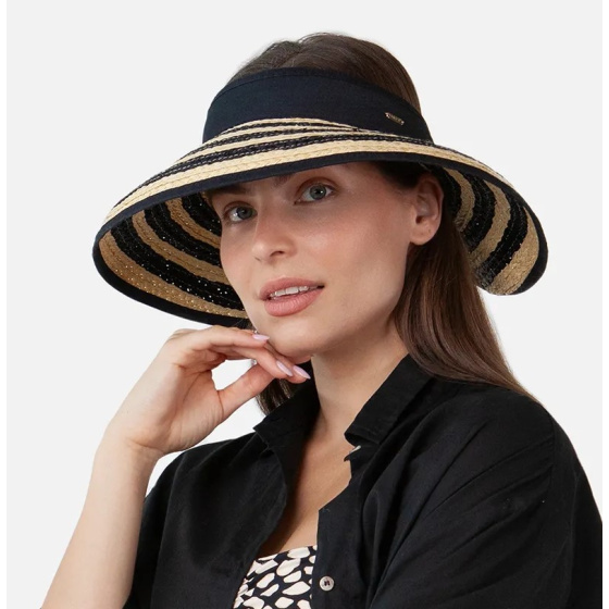 Visor Cap Tambou Natural Straw & Black - Barts