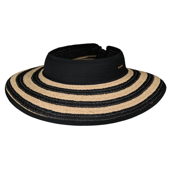Visor Cap Tambou Natural Straw & Black - Barts
