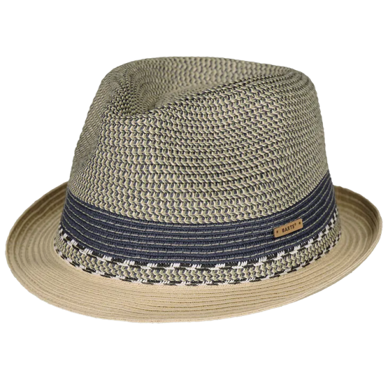 Chapeau Trilby Fluoriet Paille Papier Beige & Bleu - Barts