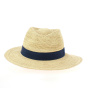 Blue Flavien Raffia Traveller Hat with Ribbon