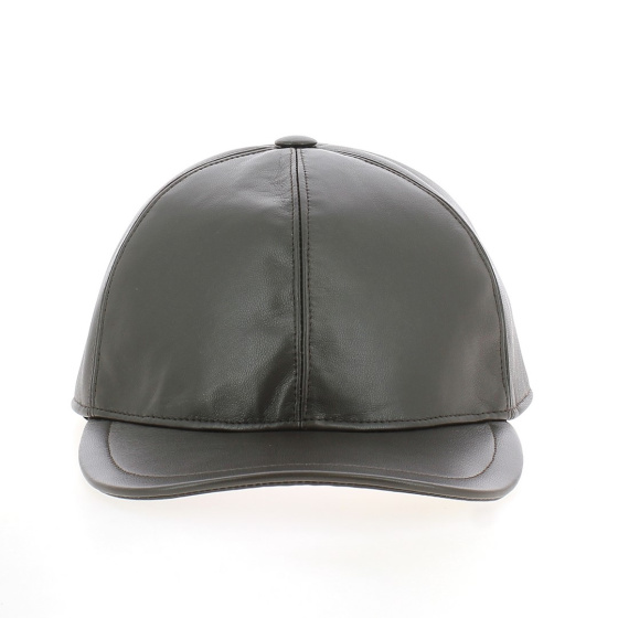 Casquette en Cuir Nappa Marron