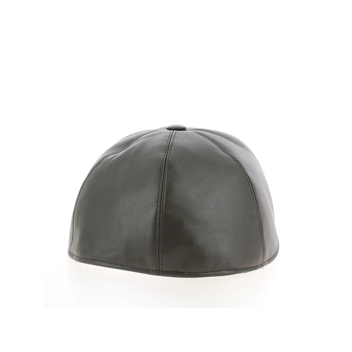 Casquette en Cuir Nappa Marron