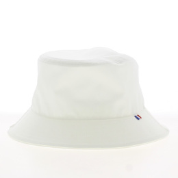 White Gabardine Bucket Hat Made In France