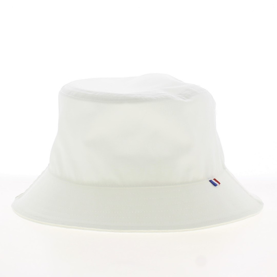 White Gabardine Bucket Hat Made In France