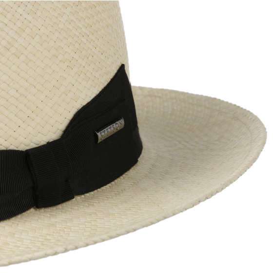 Natural Straw UPF 40+ Fedora Panama Hat - Stetson Natural Straw UPF 40+ Fedora Panama Hat - Stetson