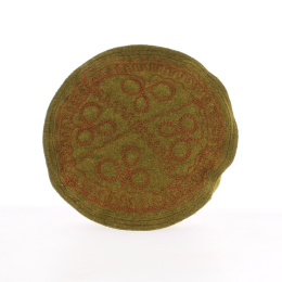 Olive Green-Red Embroidered Pakol
