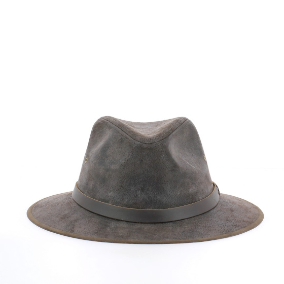 Traveller Flinder Leather Hat Chocolate - Traclet