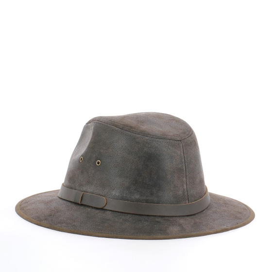 Traveller Flinder Leather Hat Chocolate - Traclet