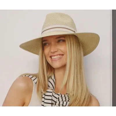 Chapeau Fedora Carla Blanc Beige UPF50+ - House of Ord