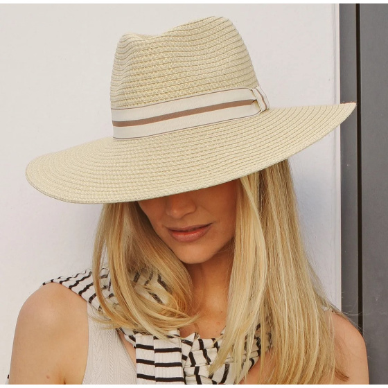 Chapeau Fedora Carla Blanc Beige UPF50+ - House of Ord