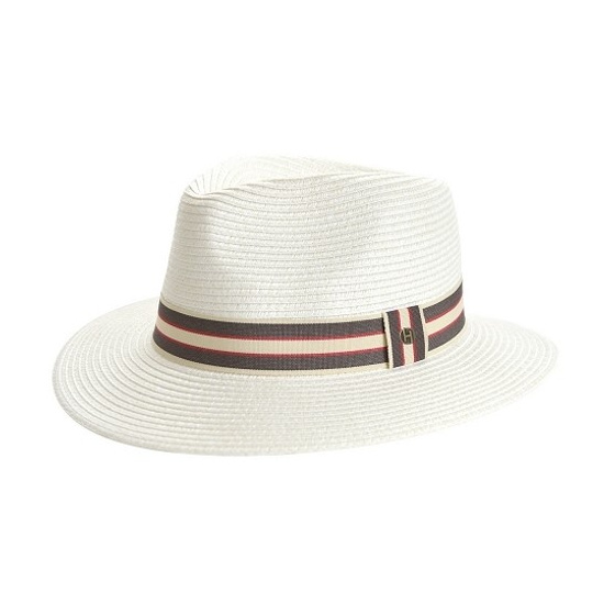 Ivory Stripe Fedora Hat UPF 50+ - House of Ord