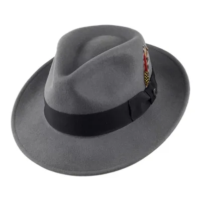 Chapeau Trilby Rimini Feutre Laine Gris - Traclet