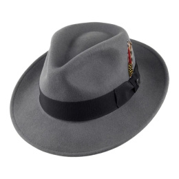 Rimini Grey Wool Felt Trilby Hat - Traclet