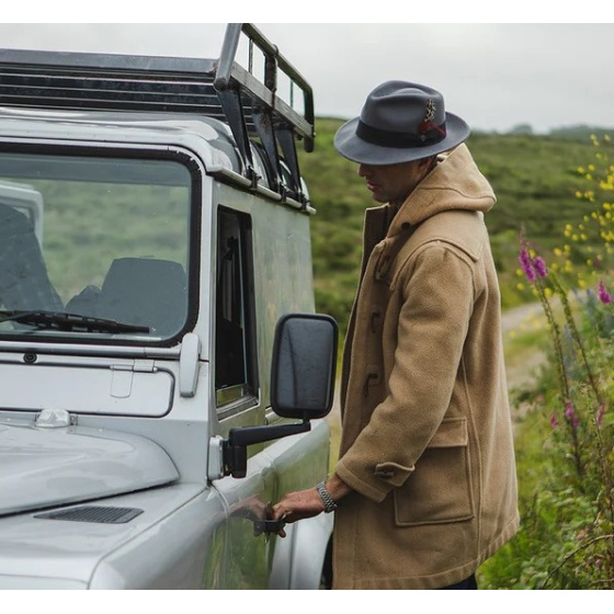 Rimini Grey Wool Felt Trilby Hat - Traclet