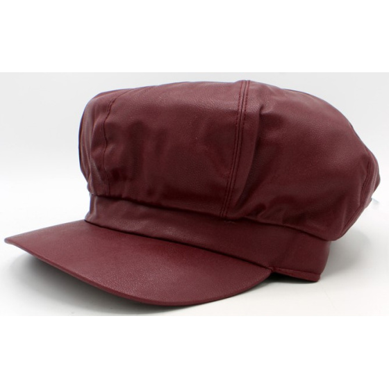 Modena Faux Leather Newsboy Cap - Traclet