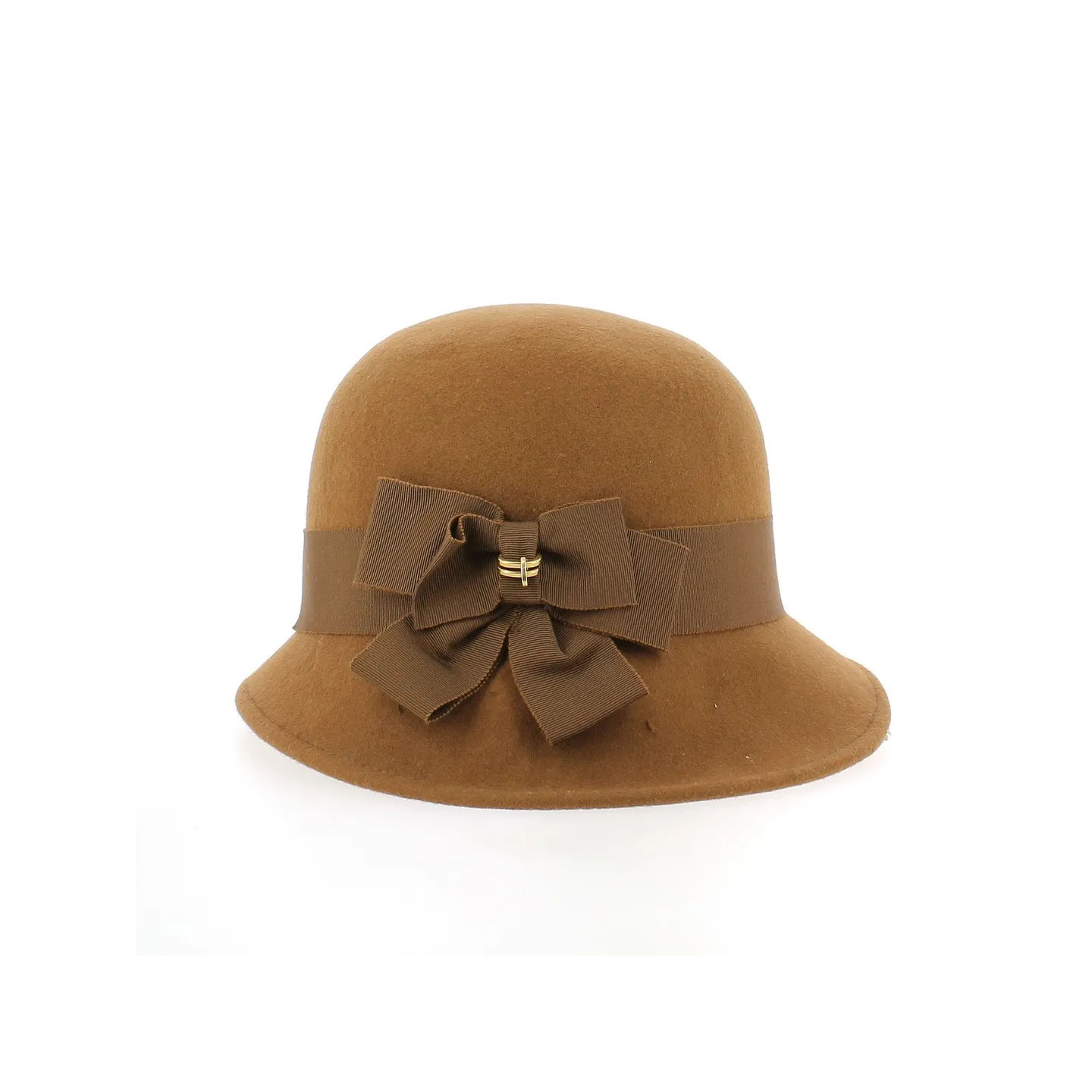 Chapeau Cloche en Feutre Marron