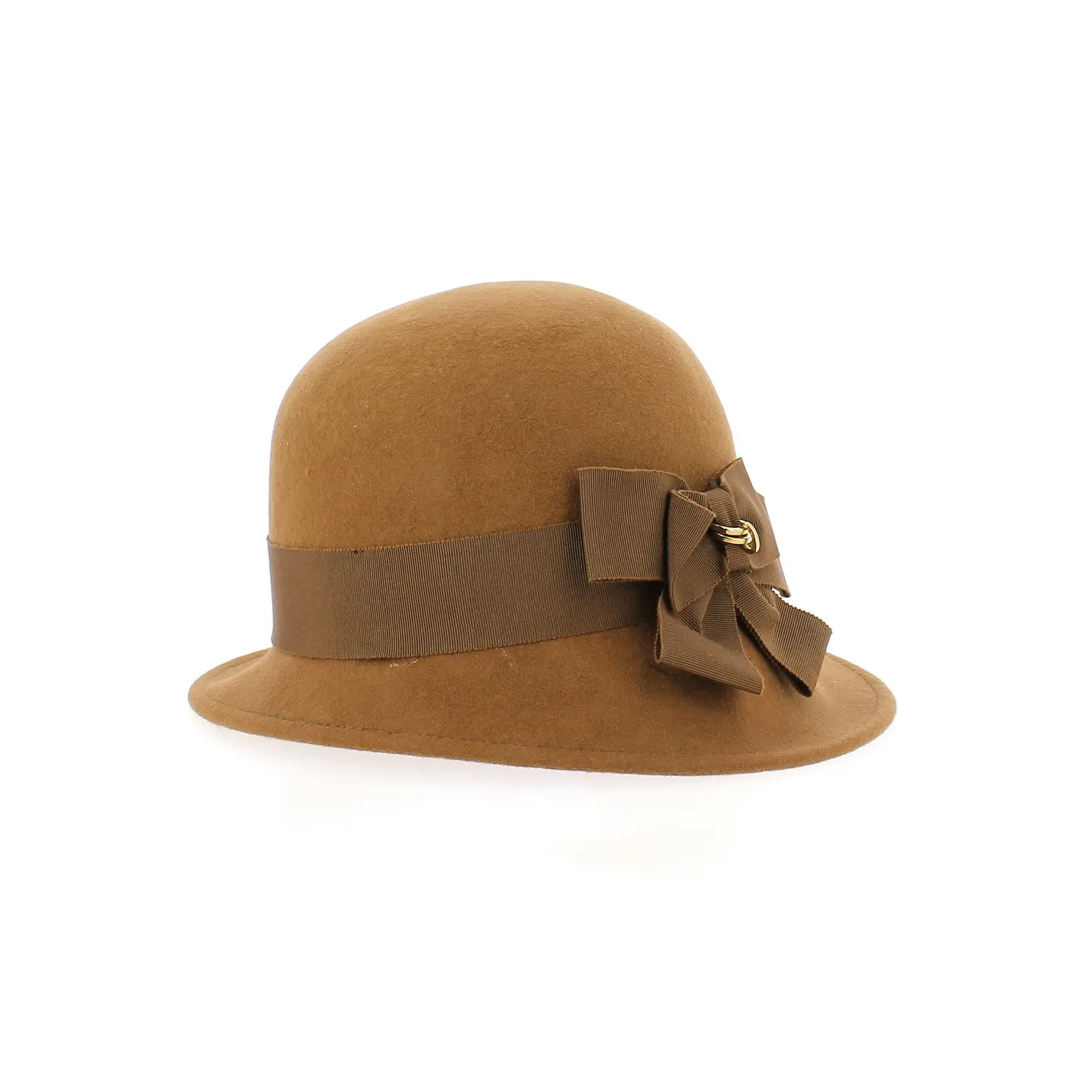 Chapeau Cloche en Feutre Marron