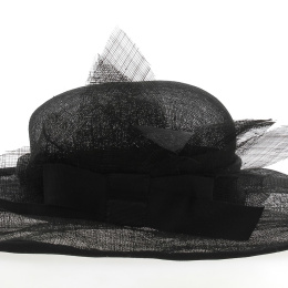 Black summer sisal hat